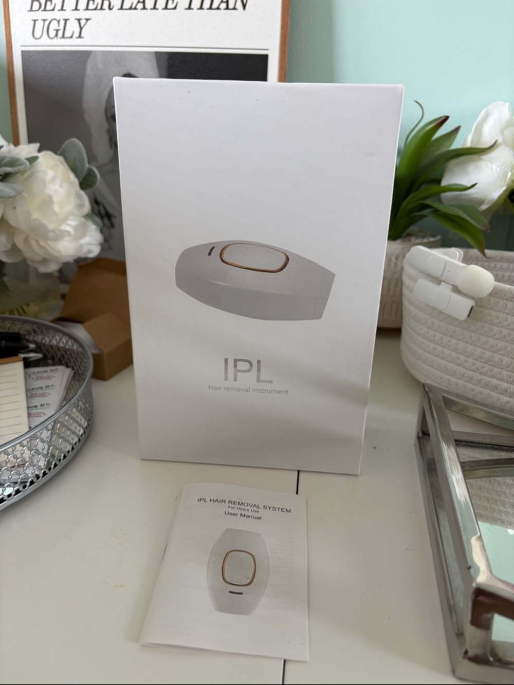 IPL Hair Removal Device - White with Gold Accent